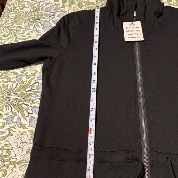By Tess Maxi Hoodie Black Long Sleeve Zip Front Dress XS - Picture 12 of 16